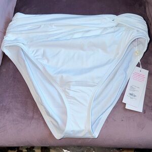 Elegant Yarrow White High-waisted Bikini bottoms